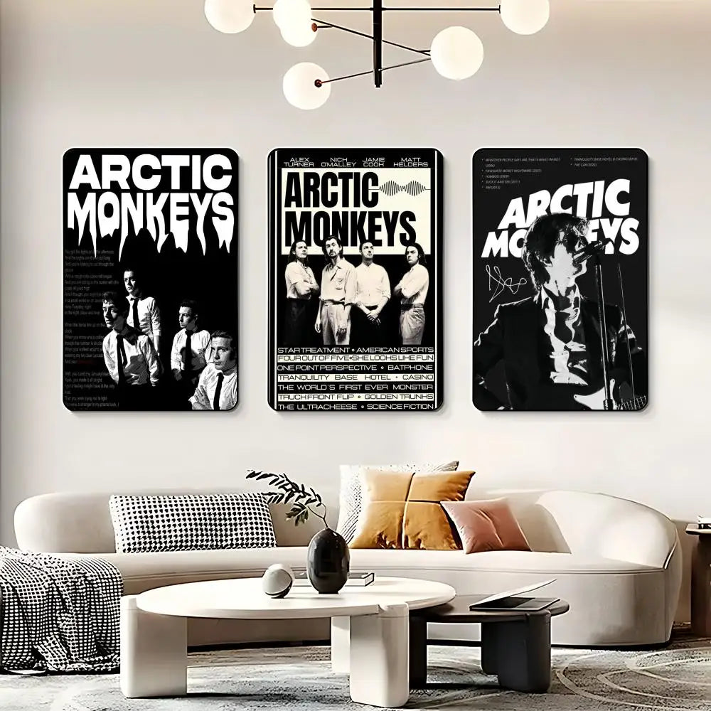 Band A-Arctic Monkeys Poster HD Self Adhesive Waterproof Wall Art Ideal for Home Office Dorm Bedroom Great Gift Peaceful Pleasures Health and Wellness