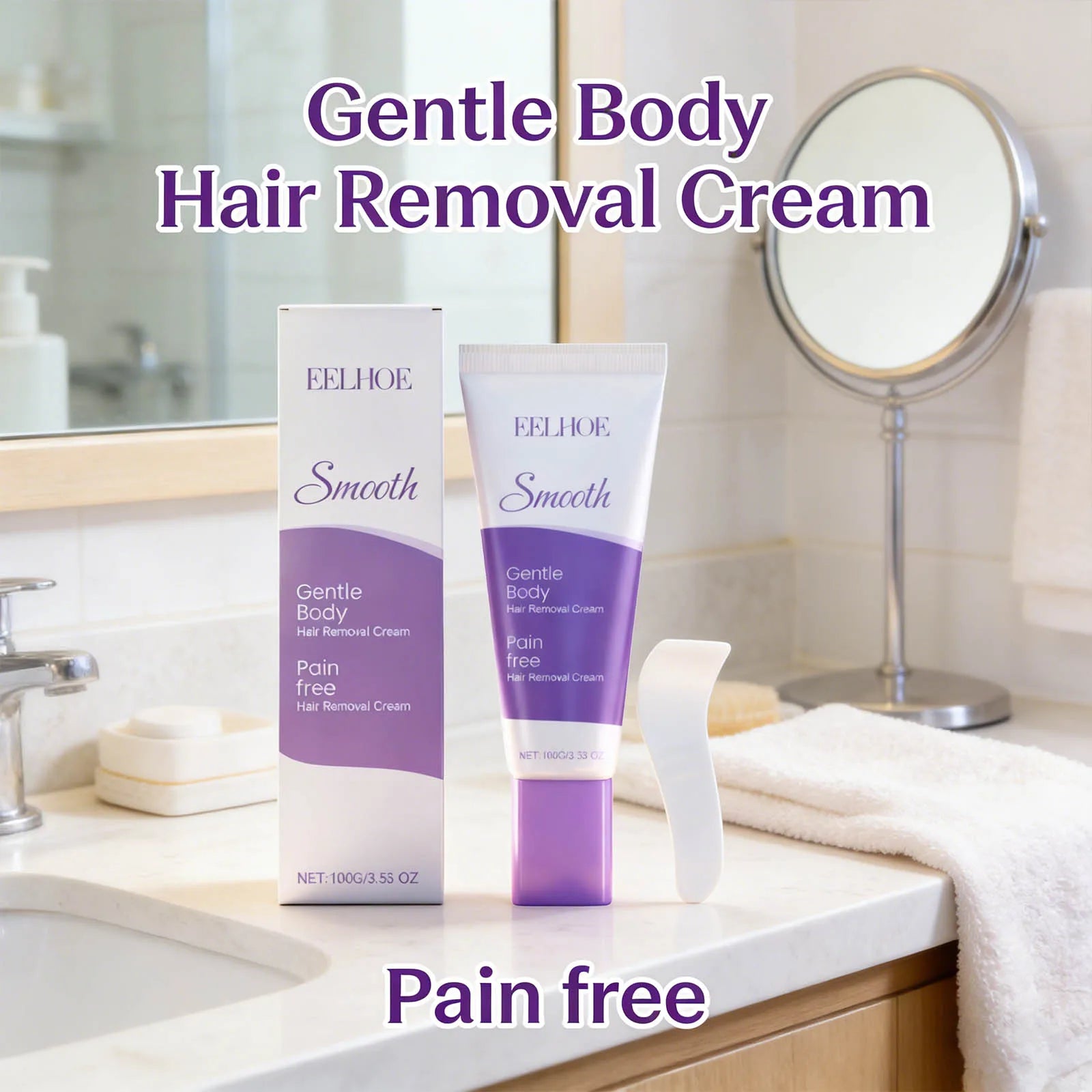 Hair Removal Cream Moisturizing Gentle Remove Hair Relieve Discomfort Smoothing Firming Skin Refreshing Body Hair Removal Lotion Peaceful Pleasures Health and Wellness