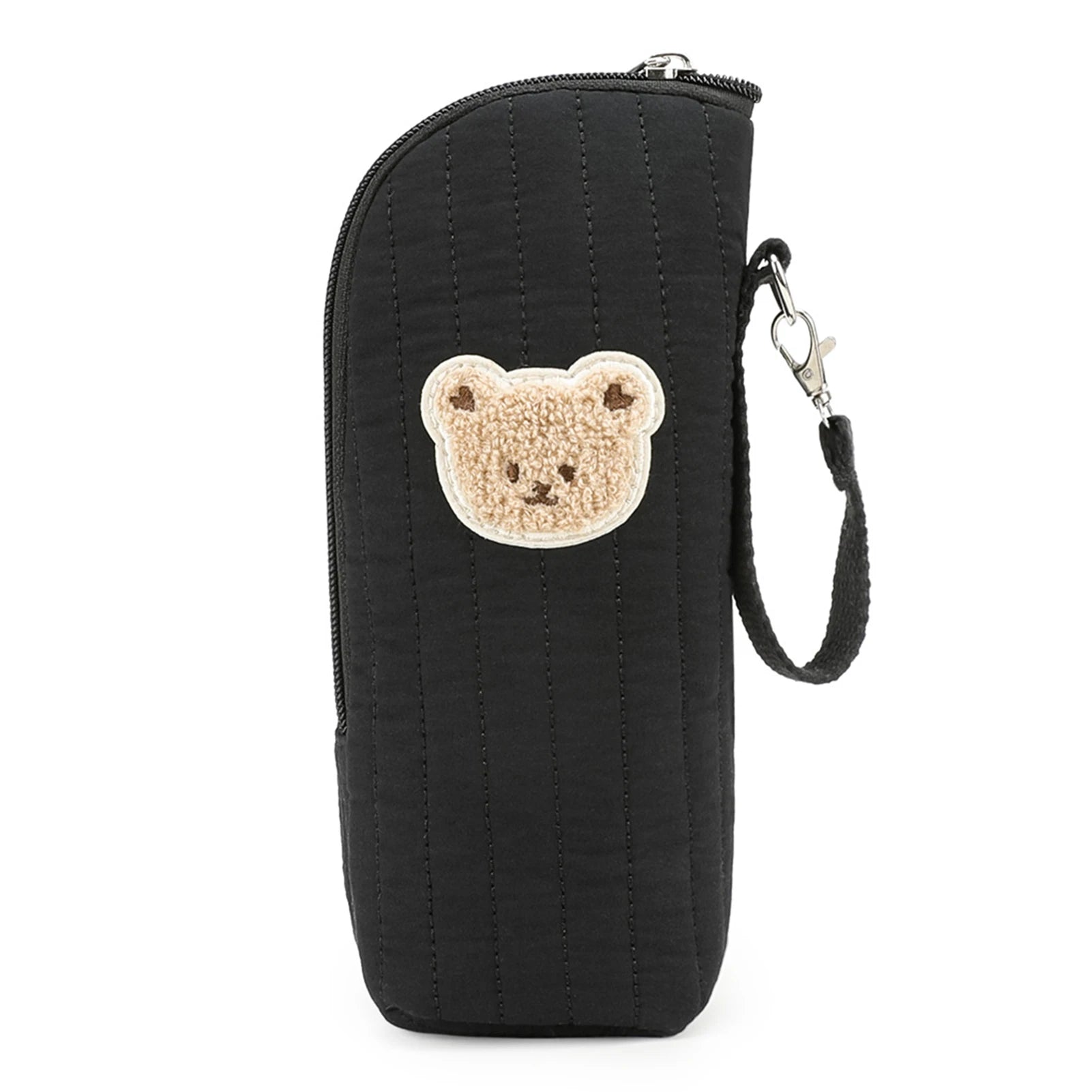 Baby Milk Bottle Warmer Bag,Plush Cartoon Bear Insulated Bag For Outdoor Travel Camping,Newborns Essential Travel Geared Peaceful Pleasures Health and Wellness Black