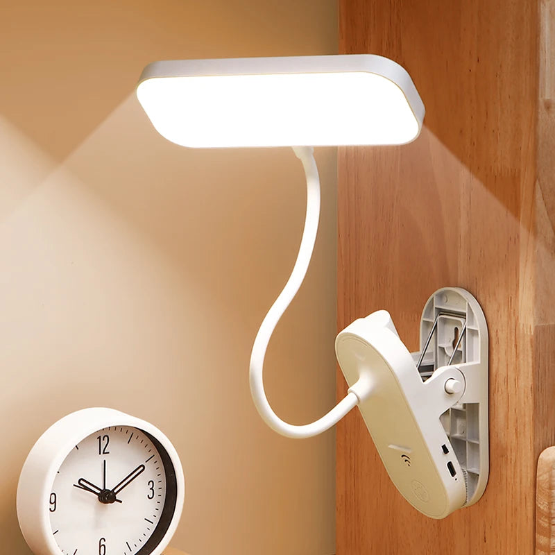 USB Rechargeable Clip-on LED Desk Lamp, Eye-Caring Reading Light for Students, Dorm Bedroom Desk Study Office Portable Lamp Peaceful Pleasures Health and Wellness