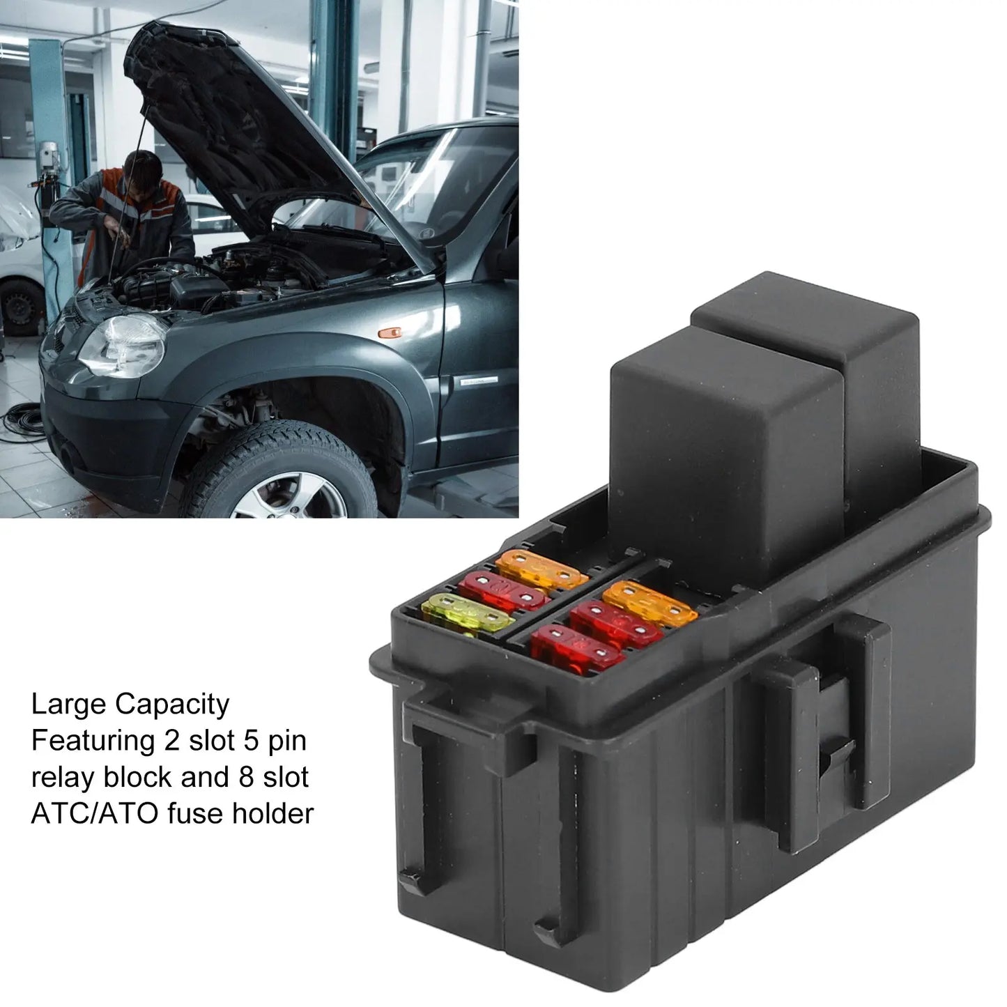 Relay Box with 12VDC 30A 5 Pin Relays and 5A 10A 20A for Car Boat 12V Relay Box and Relay Box Peaceful Pleasures Health and Wellness Default Title