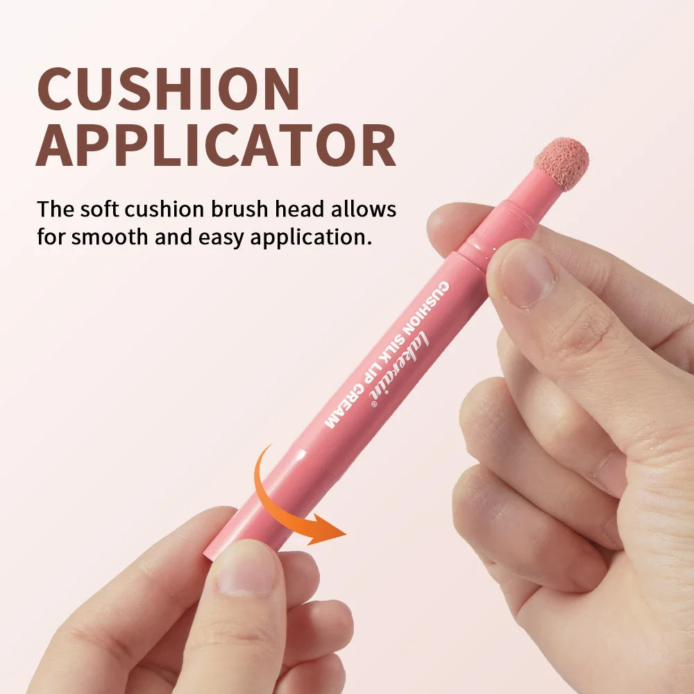 Lip Stain Air Cushion Lip Cream 2 in 1 Lip&Blush Waterproof Matte Lip Glaze Mouth Red Lip Mud Non-fading Non-stick Cup Makeup Peaceful Pleasures Health and Wellness