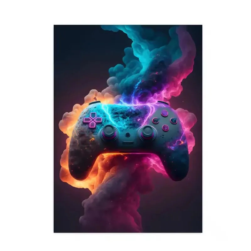 3pcs Game Controller Cool Game Wall Posters, Home Decor, Canvas Painting, Used for Living Room Porch Home Decoration No Frame Peaceful Pleasures Health and Wellness ZLH3825 40x50cm No Frame