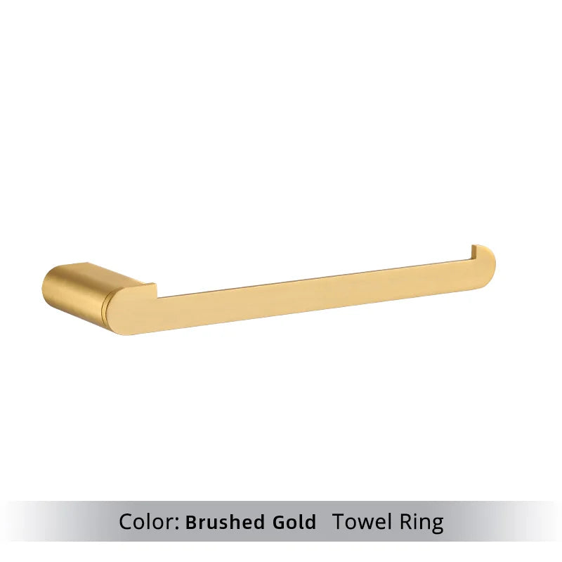 Brushed Gold Bathroom Accessories Set – Towel Bar, Hooks & Holder