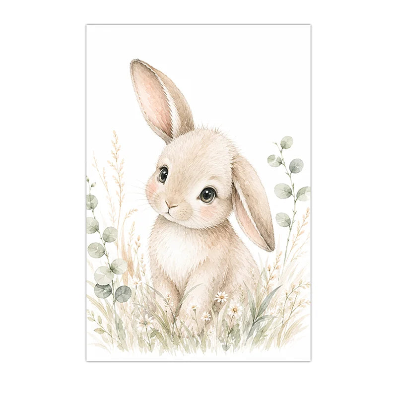 Personalized Animal Letter Canvas Art – Kids Nursery Wall Decor