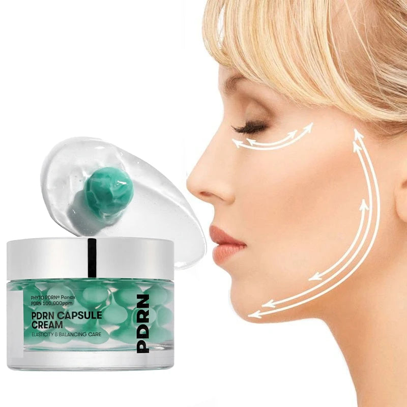 PDRN Capsule Cream Lifting & Plumping Long-lasting Moisturizing Makes Skin Glow Korean Skin Care Seaweed Green Nourishing Cream Peaceful Pleasures Health and Wellness