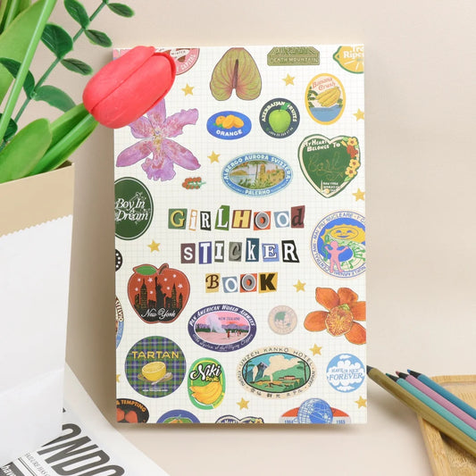 Girlhood Sticker Book Fruity Icons Pastel Letters Tickets DIY Peaceful Pleasures Health and Wellness