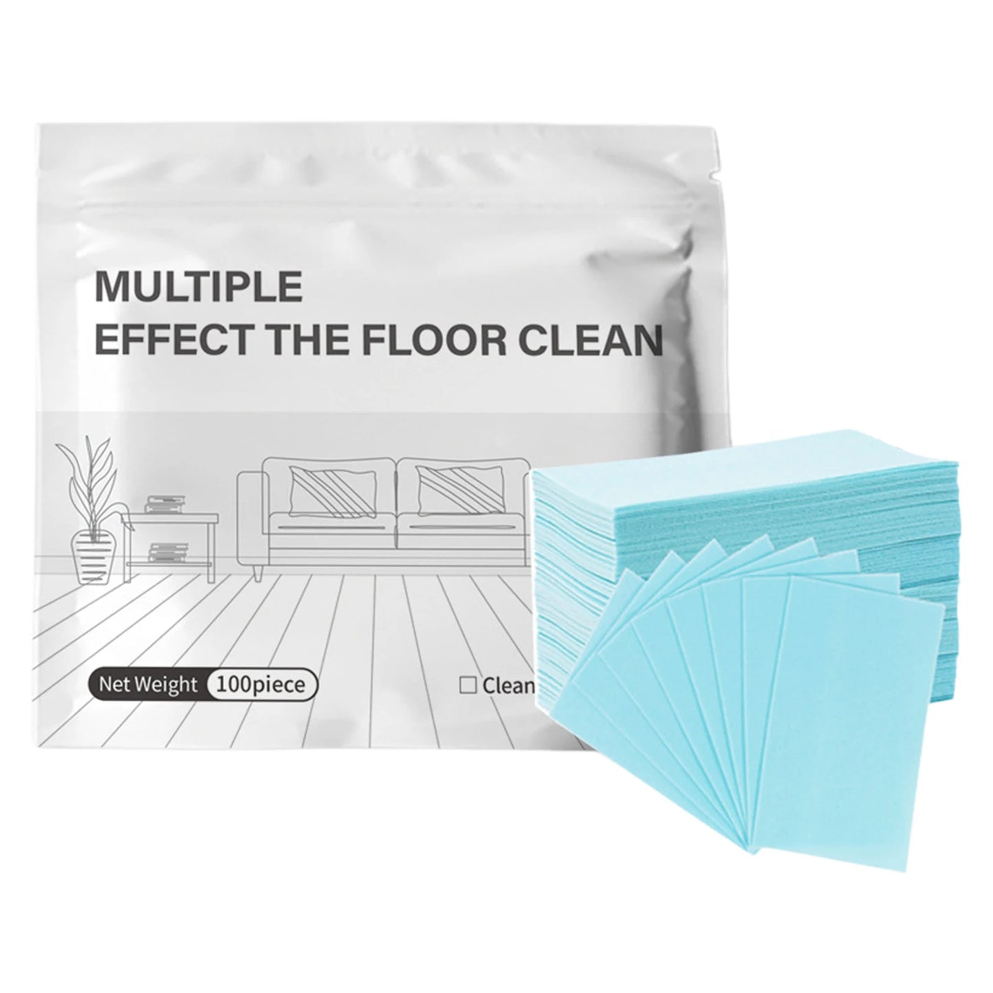 100Pcs Powerful Floor Cleaning Sheets Gentle Effection Concentrated Floor Cleaner Toilets Cleaning Tablets for Kitchen Bathroom Peaceful Pleasures Health and Wellness Blue