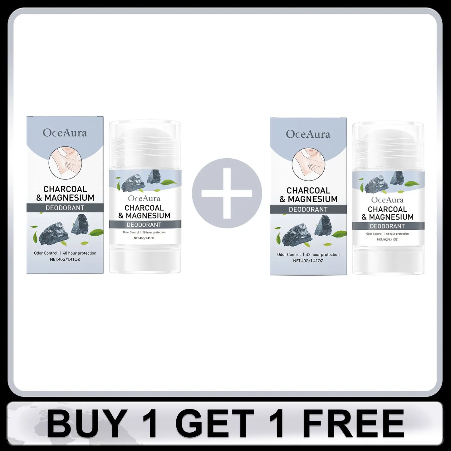 OceAura Charcoal Deodorant Stick – Unisex Underarm Freshness