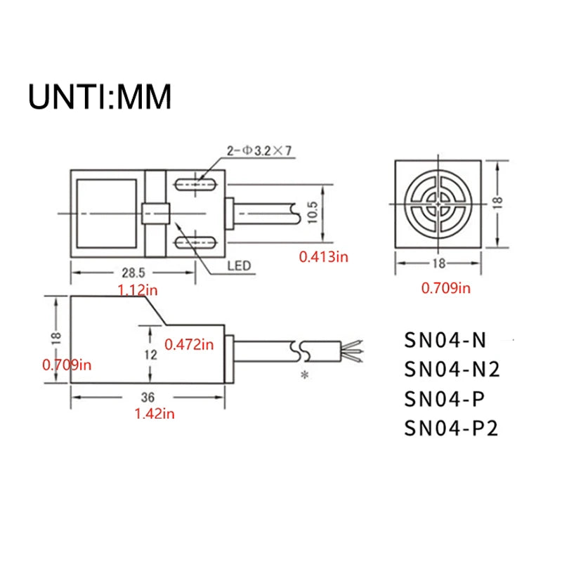1pc NPN PNP SN04-N SN04-P SN04-N2 SN04-P2 Metal Detection Sensor Proximity Switch For Metal Detection Square Induction Switch Peaceful Pleasures Health and Wellness