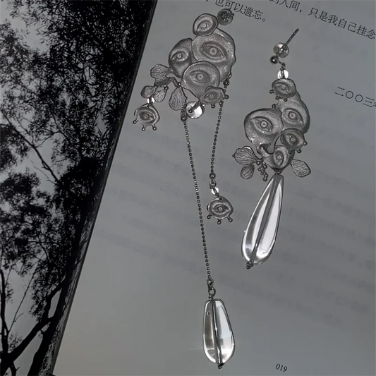 New Crystal Earrings Texture Alloy Abstract Face Earrings Punk Retro Style for Men Women Fashion Jewelry Party Gifts Fashionable Peaceful Pleasures Health and Wellness