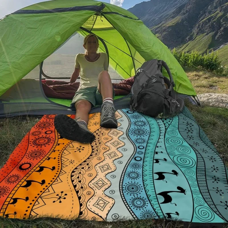 Large Waterproof Sandproof Beach Blanket | Foldable Outdoor Mat