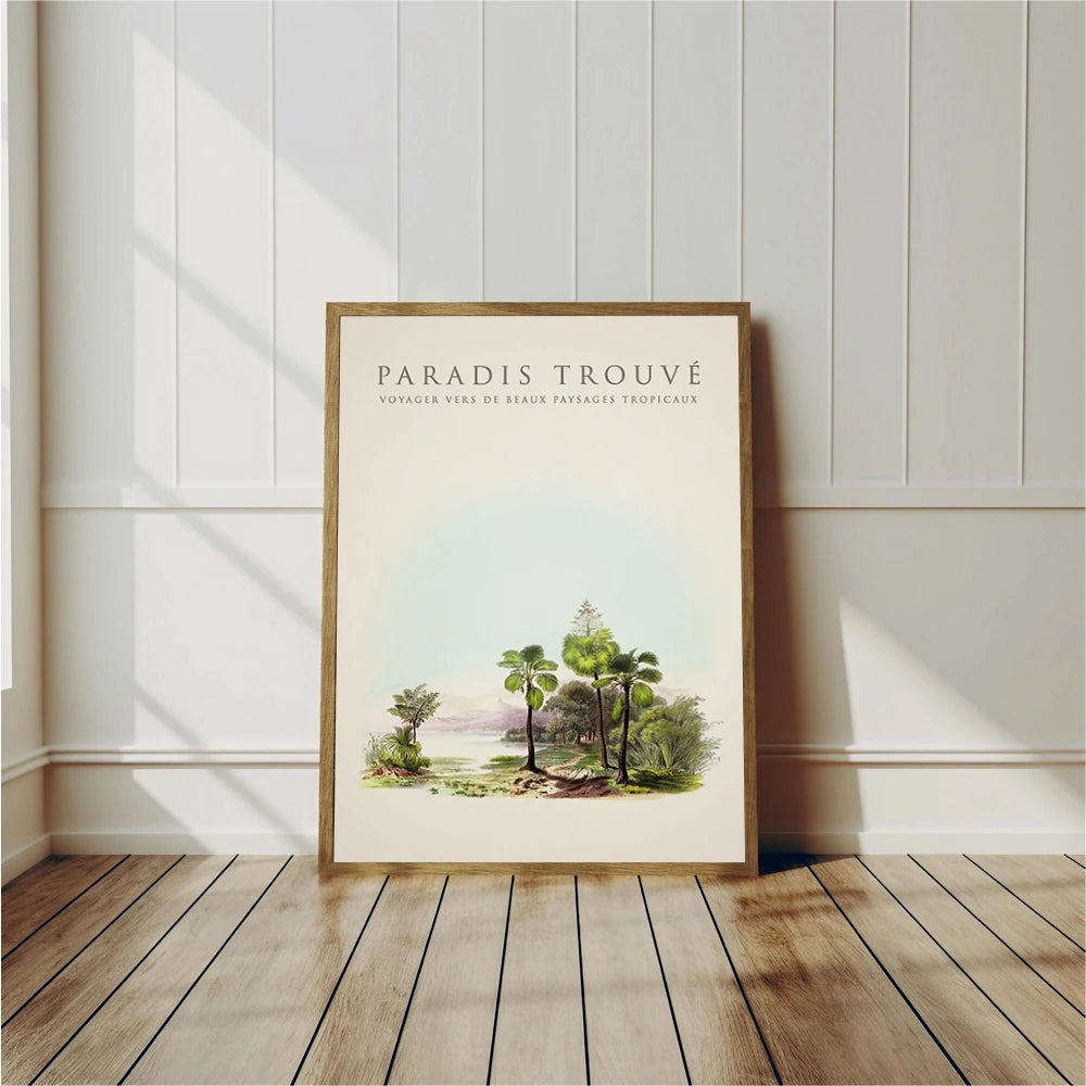 Tropical Palm & Banana Tree Vintage Botanical Canvas Wall Art Botanical Canvas Print Peaceful Pleasures Health and Wellness