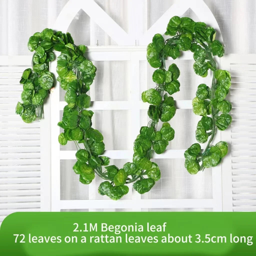 2.1M Artificial Ivy Vine Wreath | Silk Wall Hanging Decor