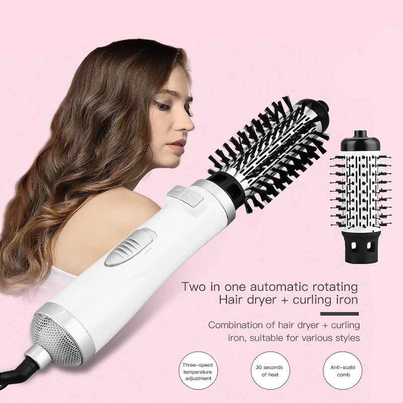 Hot Selling Professional Automatic Rotating 2 In 1 Hair Straightting And Curling Hot Air Brush Multifunctional Hair Brush Dryer Peaceful Pleasures Health and Wellness