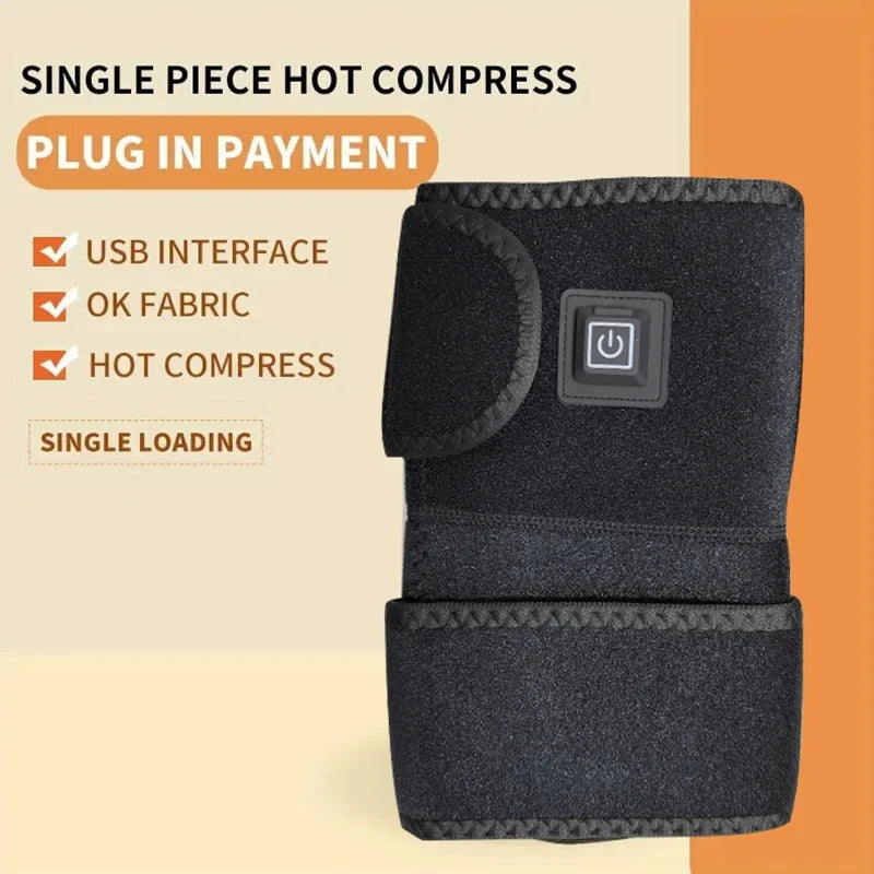 Electric knee heating pad - A USB-powered warming knee strap, suitable for joints, with adjustable heating band, ideal for daily Peaceful Pleasures Health and Wellness black