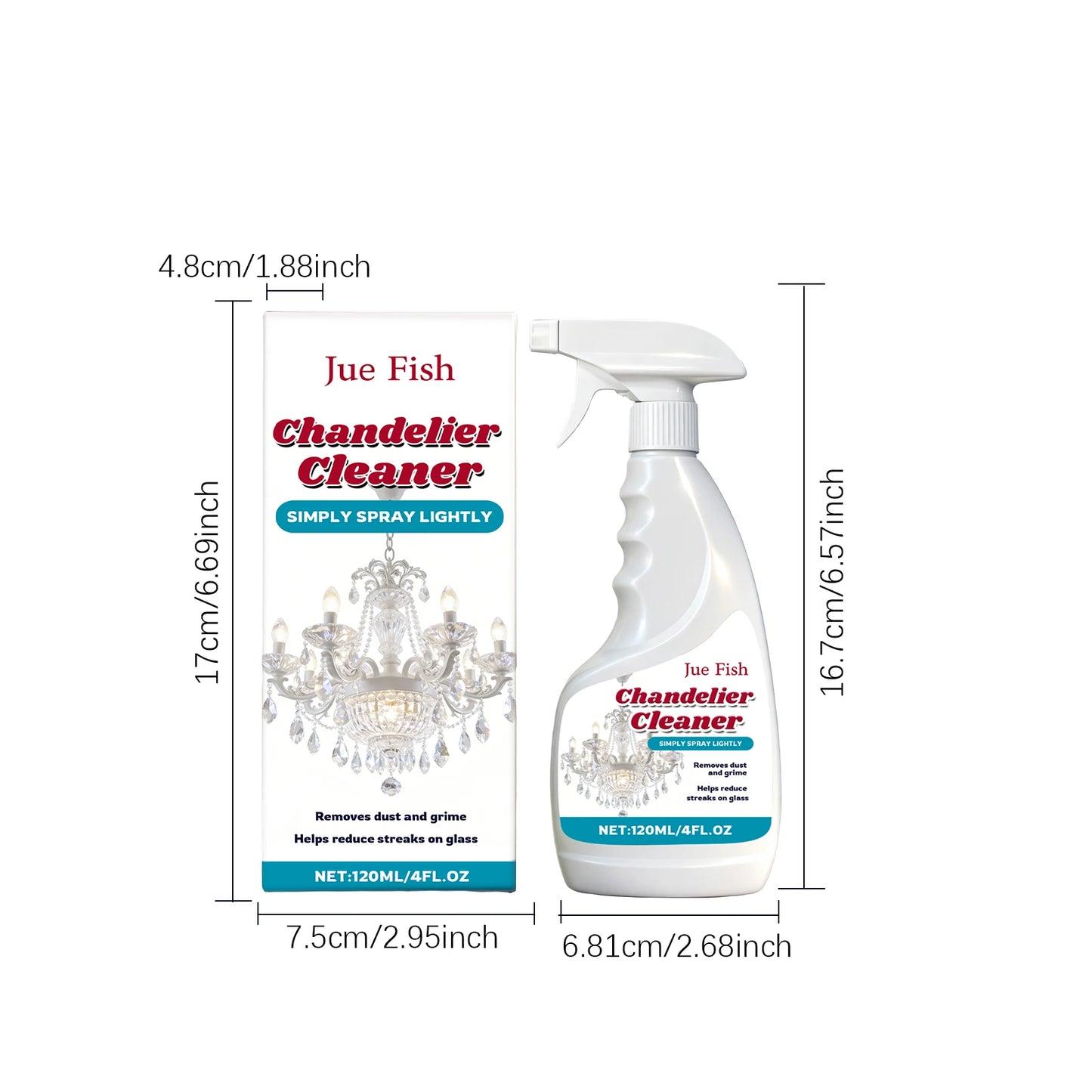 Chandelier Cleaner Spray 120ml – Degrease & Restore Glass Lamps