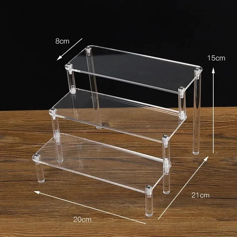 Iridescent Acrylic Display Riser Stand 1–5 Tier Shelf Organizer