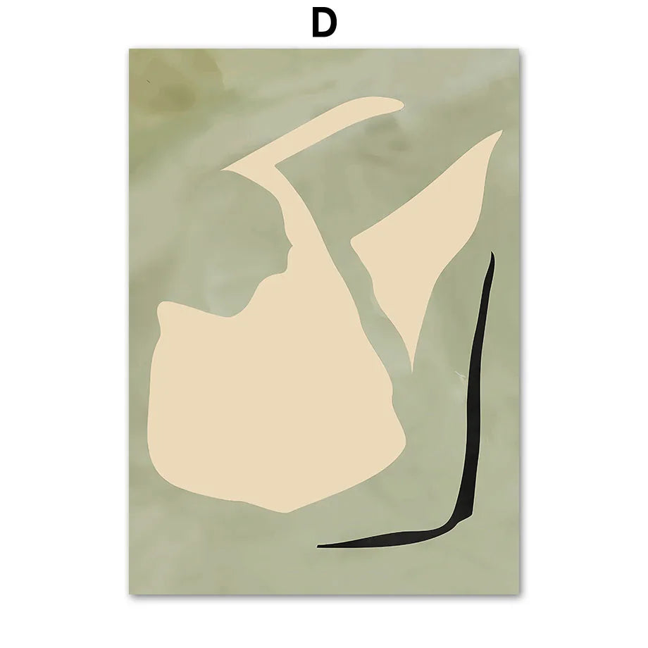 Modern Abstract Woman Wall Art Mid-Century Boho Figure Canvas Prints Minimalist Aesthetic Posters Living Room Bedroom Home De Peaceful Pleasures Health and Wellness D 50x70cm Unframed