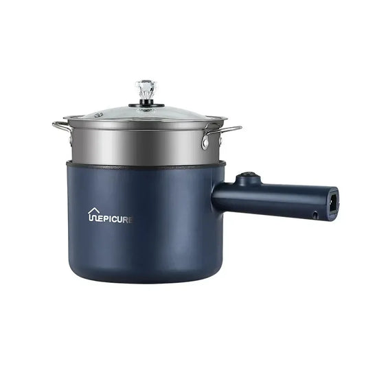 Non stick Multifunctional Electric Skillet Cooker Single Double Layer Hot Pot Rice Cooker 220V For Dormitory Home Use Peaceful Pleasures Health and Wellness Blue EU