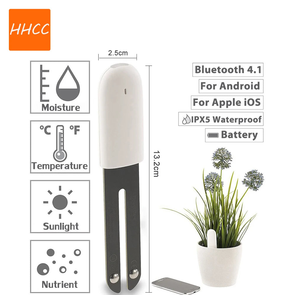 HHCC Smart Flower Monitor Flora Garden Care Plant Grass Soil Water Fertility Tester Sensor Gardening Detector for Xiaomi Mijia Peaceful Pleasures Health and Wellness