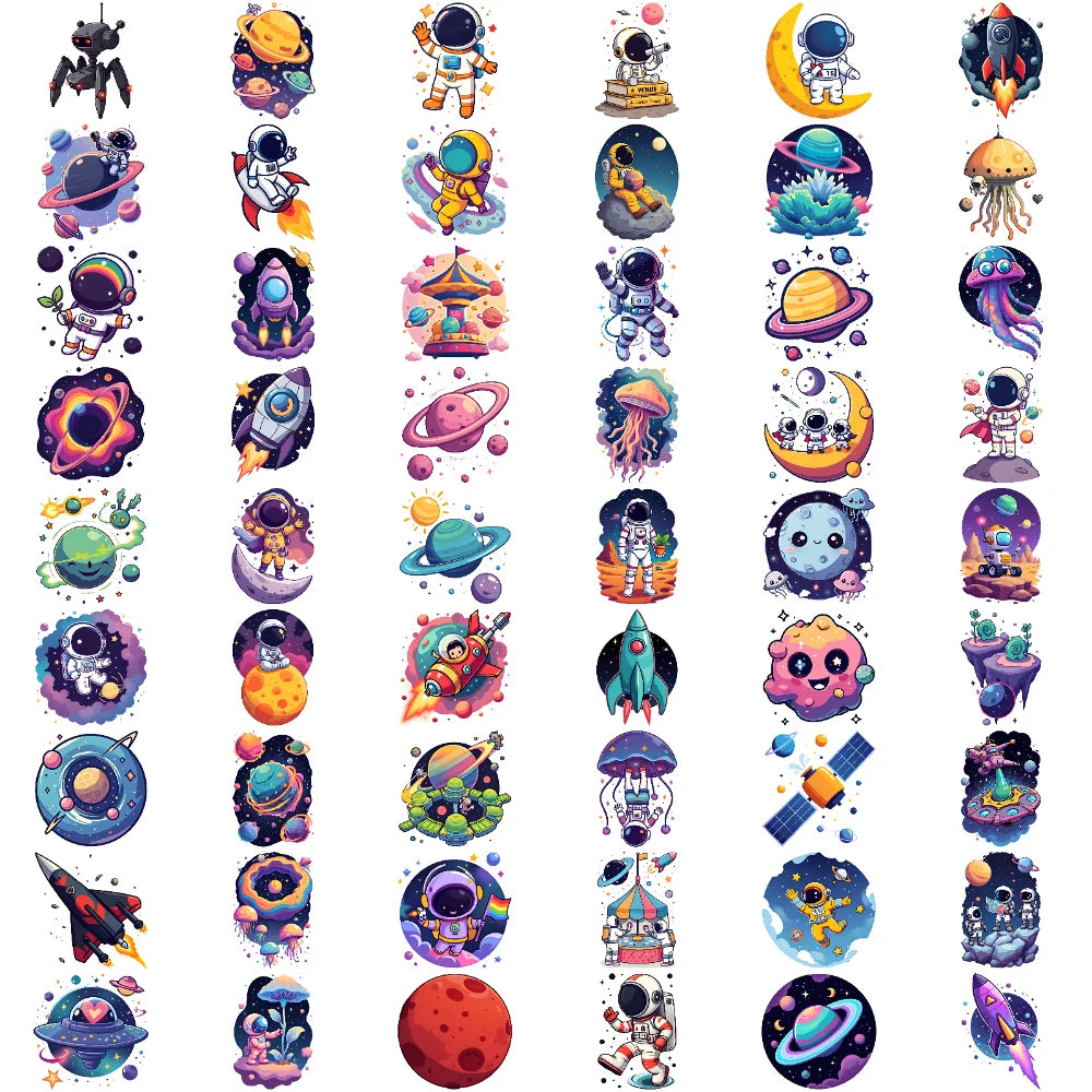 54pcs Space Astronaut Temporary Tattoo Stickers – Kids & Adults