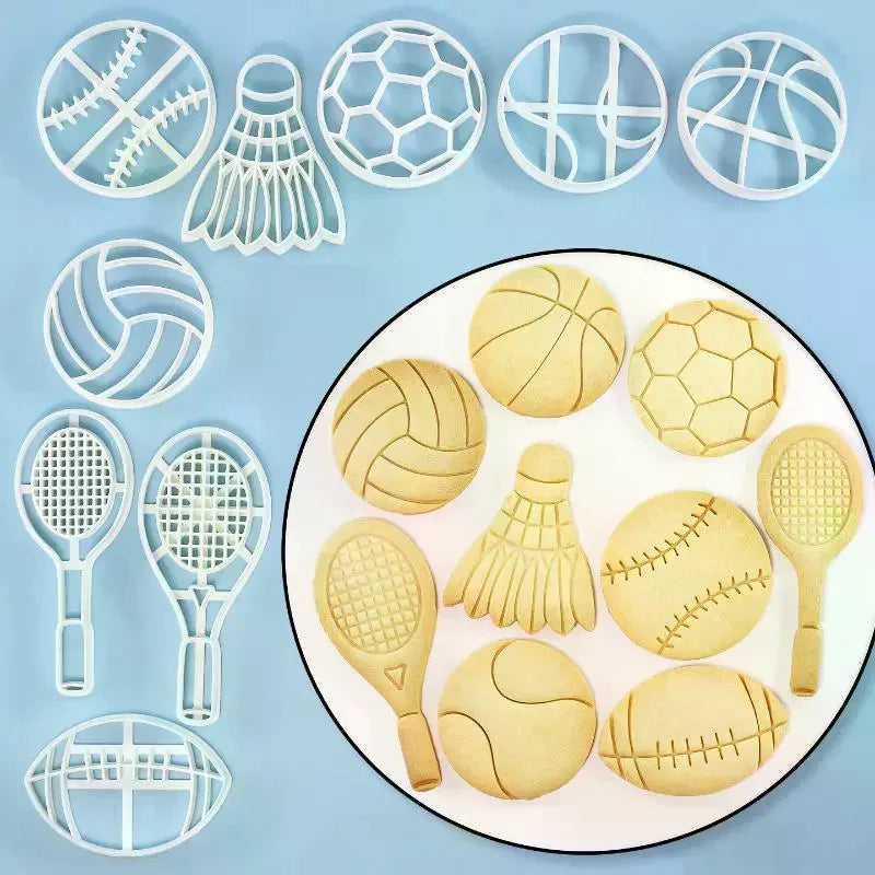 Sports Cookie Cutter Set – Football, Rugby & Basketball Shapes