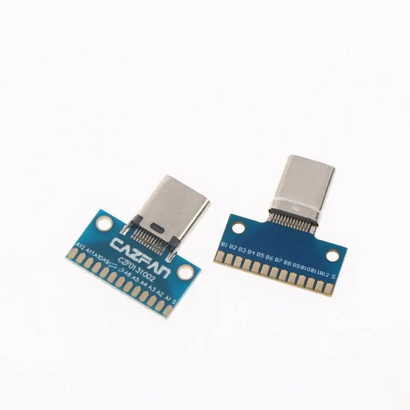 New 2Pcs USB 3.1 Type C Connector 24P Male Female Plug Receptacle Adapter To Solder Cable Test Board PCB DIY Adapter Peaceful Pleasures Health and Wellness