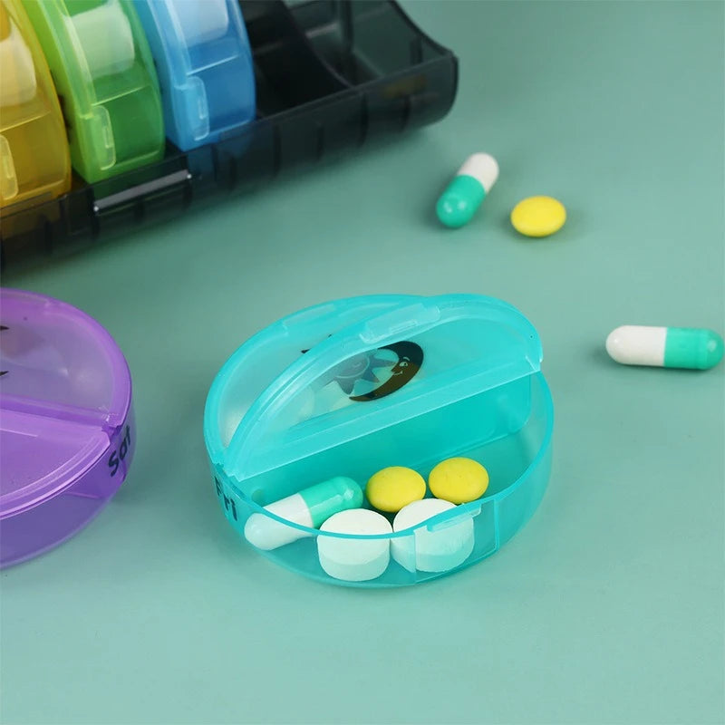 7-Day Weekly Pill Organizer – 21-Compartment Portable Medication Dispenser
