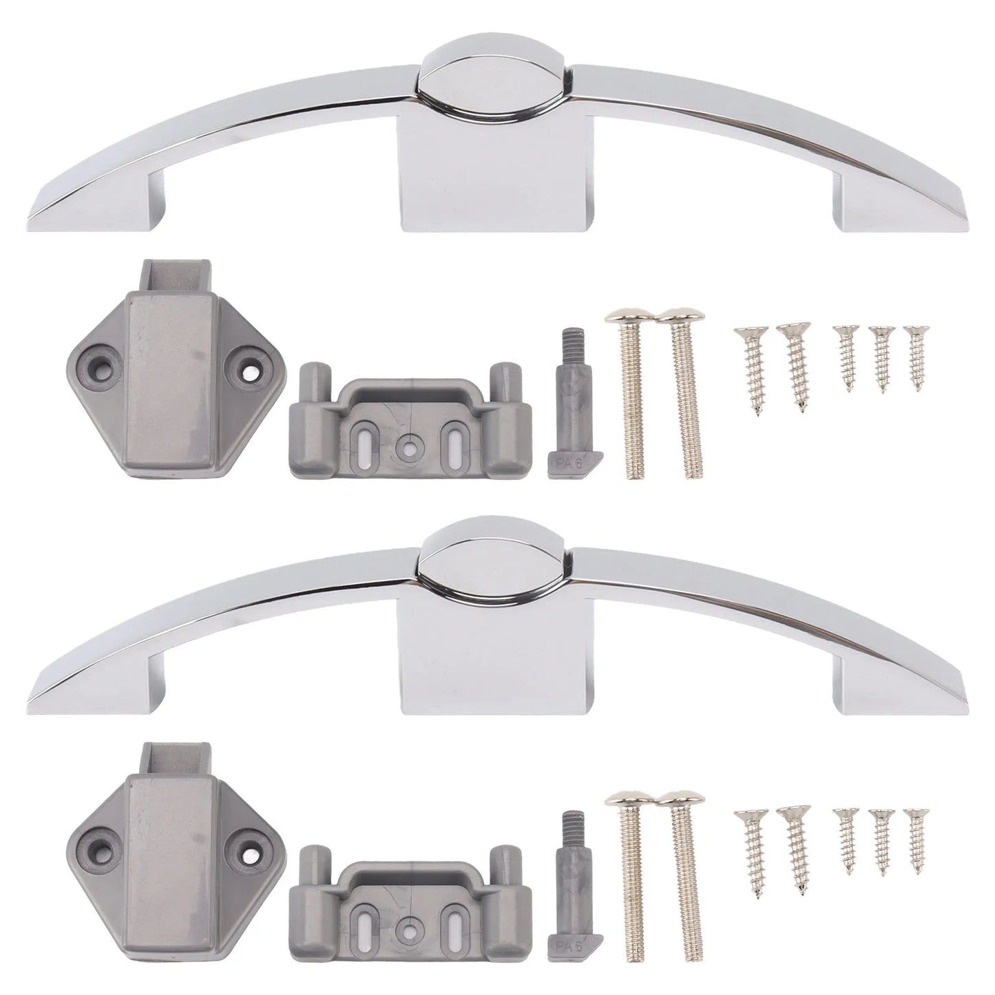 2 Set Push Button Cabinet Lock Cupboard Knob Lock With Handle For RV Motorhome Boat RV Cabinet Door Push Lock Peaceful Pleasures Health and Wellness 128mm