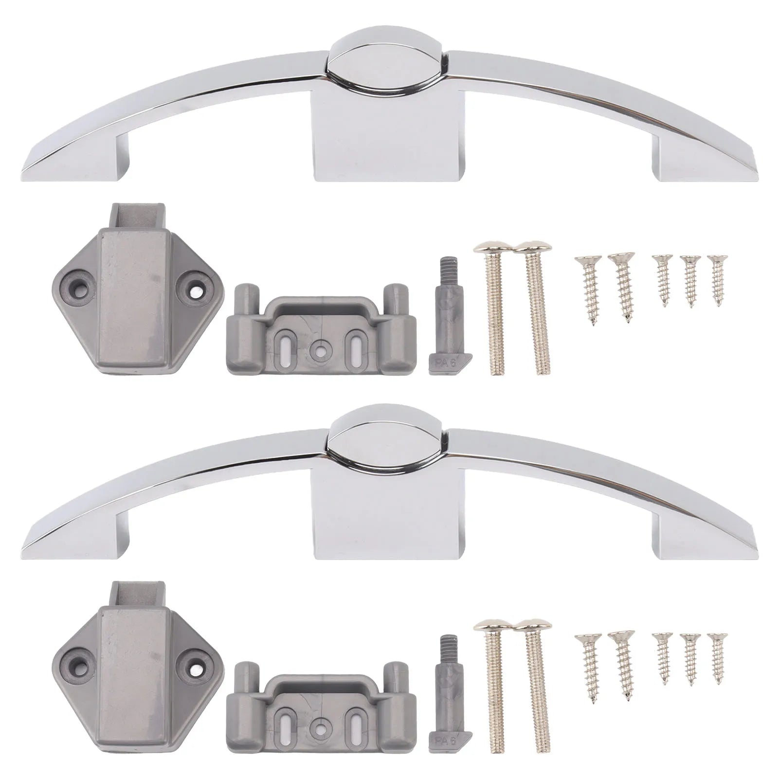 2 Set Push Button Cabinet Lock Cupboard Knob Lock With Handle For RV Motorhome Boat RV Cabinet Door Push Lock Peaceful Pleasures Health and Wellness 128mm