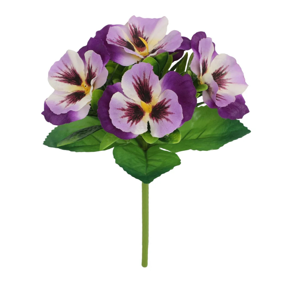 5 Heads Artificial Silk Pansy Orchid Flowers Bouquet Wedding Home