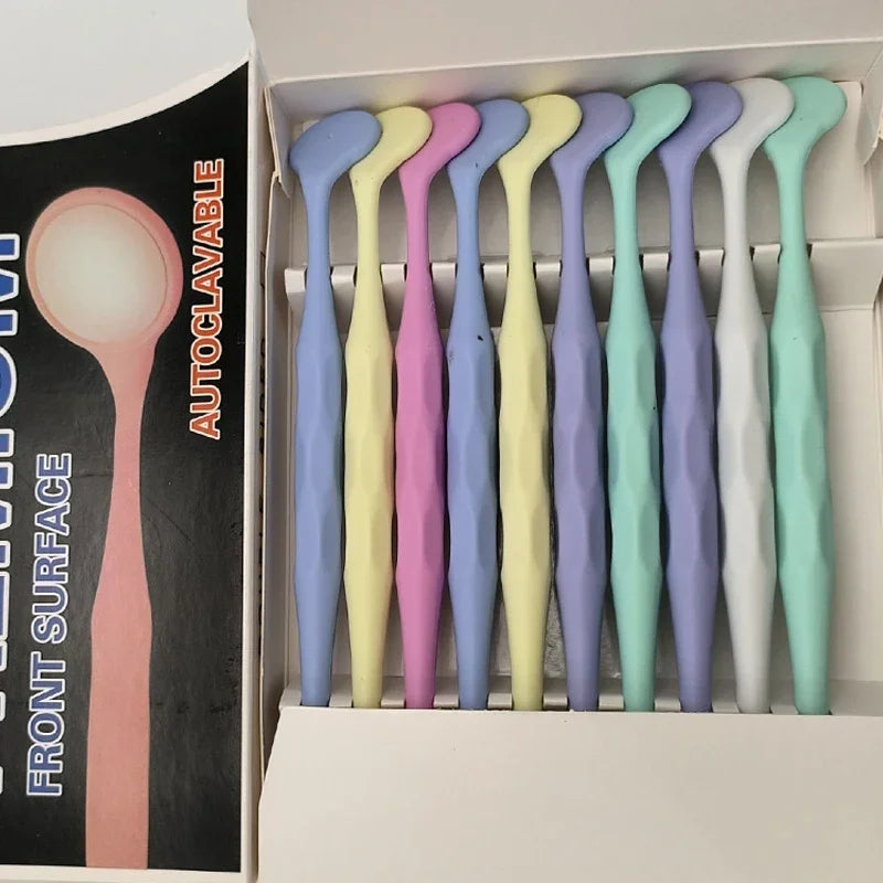 Autoclavable Dental Mouth Mirrors 10-Pack | Color Handle