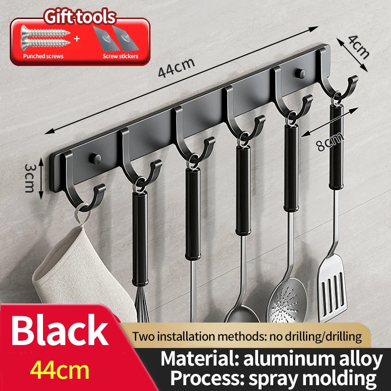 No-Drill Aluminum Wall Hook | Coat & Clothes Hanger Organizer