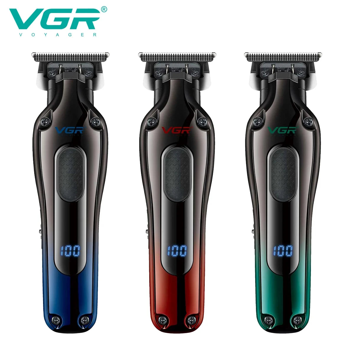 VGR 998 New Design Men's Cordless Rechargeable Professional Hair Clipper Gradient Color Precision Carving Electric Push Clipper Peaceful Pleasures Health and Wellness