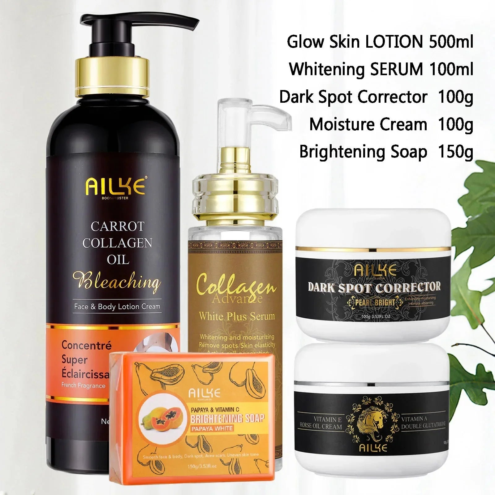 AILKE Collagen 5-in-1 Skin Care Kit – Brighten & Restore Elasticity Peaceful Pleasures Health and Wellness