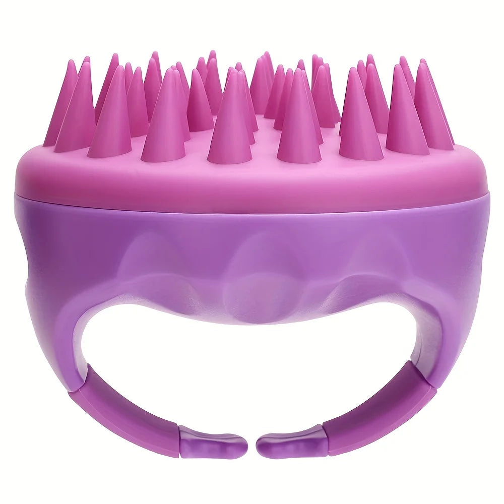 1 Gentle Silicone Scalp Massage Shampoo Brush - Anti-allergy Handheld Hair Shampoo Device，For removing dandruff，No Battery Requi Peaceful Pleasures Health and Wellness purple Silica GEL
