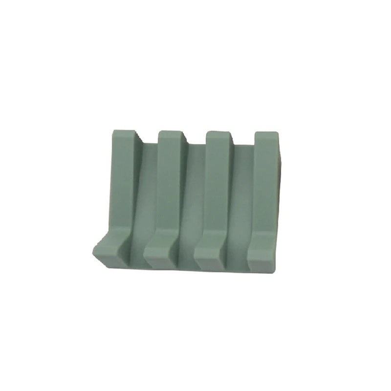 Silicone Soap Box with Tilted Drain Design Easy Drying Non Toxic Soft Base for Bathroom Kitchen Shower Washable Soap Dish Peaceful Pleasures Health and Wellness Light green