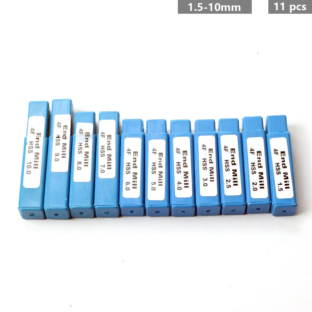 4-Flute HSS End Mill Set | TiN Coated CNC Milling Cutters 1.5–10mm Peaceful Pleasures Health and Wellness