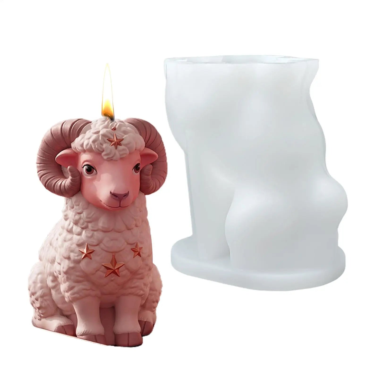 Silicone Sheep Candle Mold Lamb Candle Making Supplies Realistic Lamb Wax Mold for Soap Plaster Ornament Resin Craft Clay Peaceful Pleasures Health and Wellness