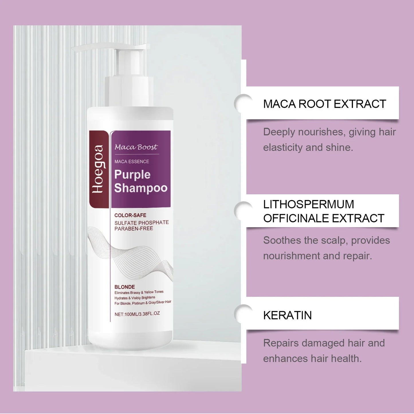 HOEGOA Purple Shampoo & Hair Mask – Tone, Repair & Nourish
