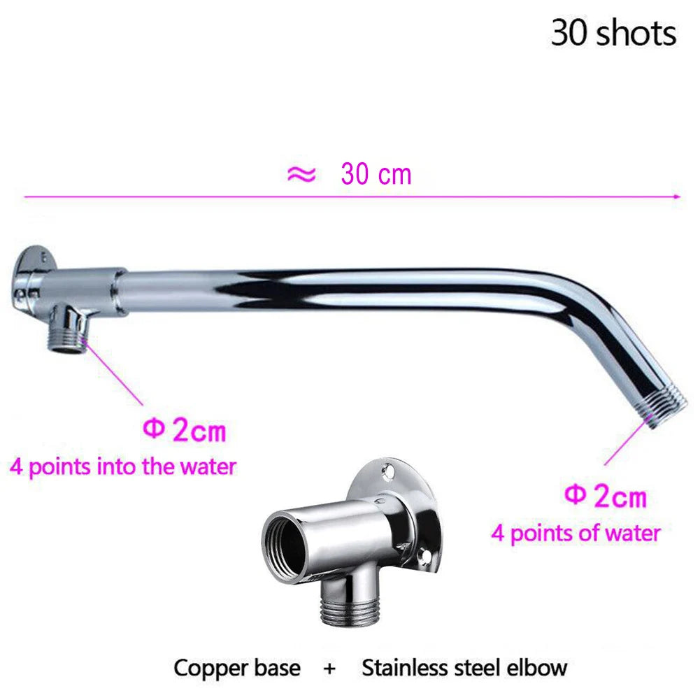 Stainless Steel Shower Extension Pipe Joint Bright Chrome Outside Arm