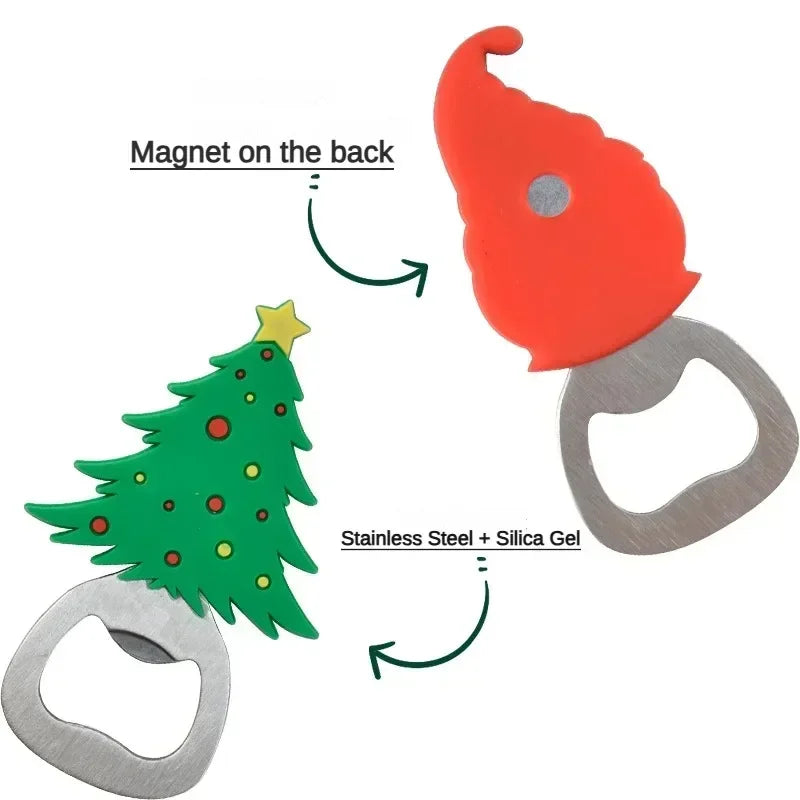 Christmas Magnetic Bottle Opener | Santa Silicone Fridge Magnet