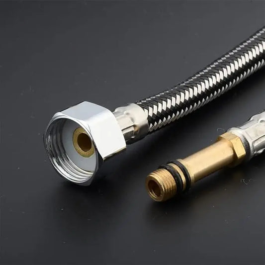 2-Pack 1/2" Stainless Steel Braided Faucet Hose | Kitchen & Bath Plumbing Hose Set Oasis Select