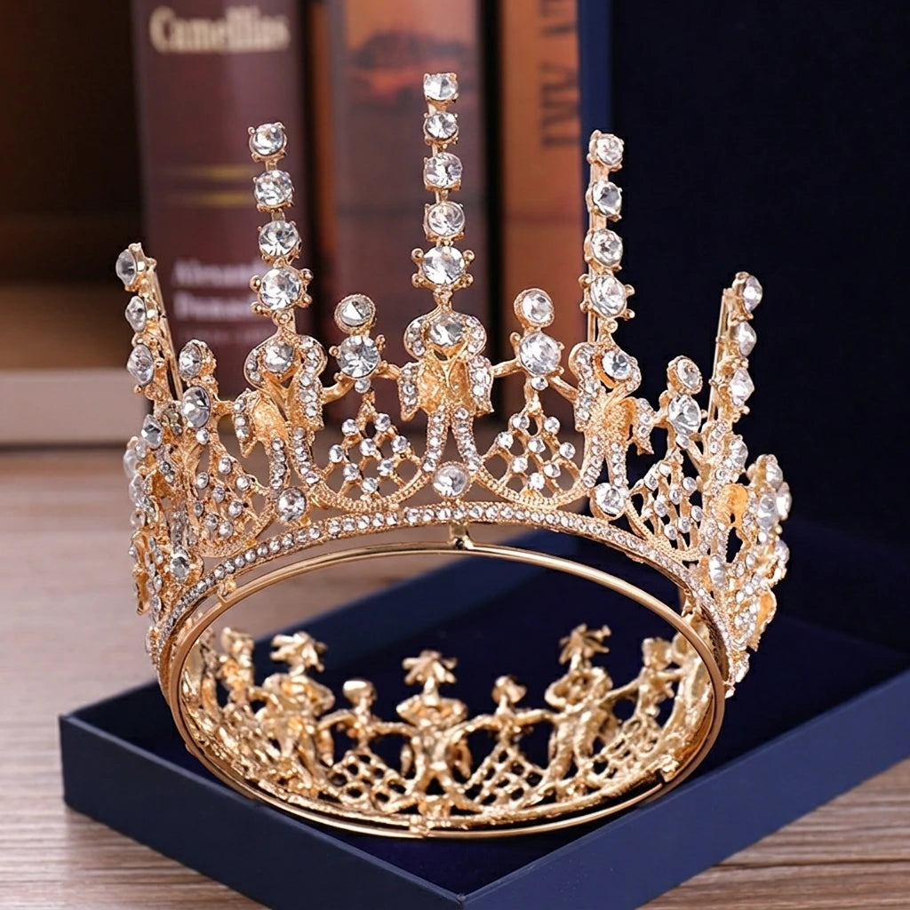 Baroque Gold Bridal Tiara-Headpiece for Wedding Dress Accessories Peaceful Pleasures Health and Wellness