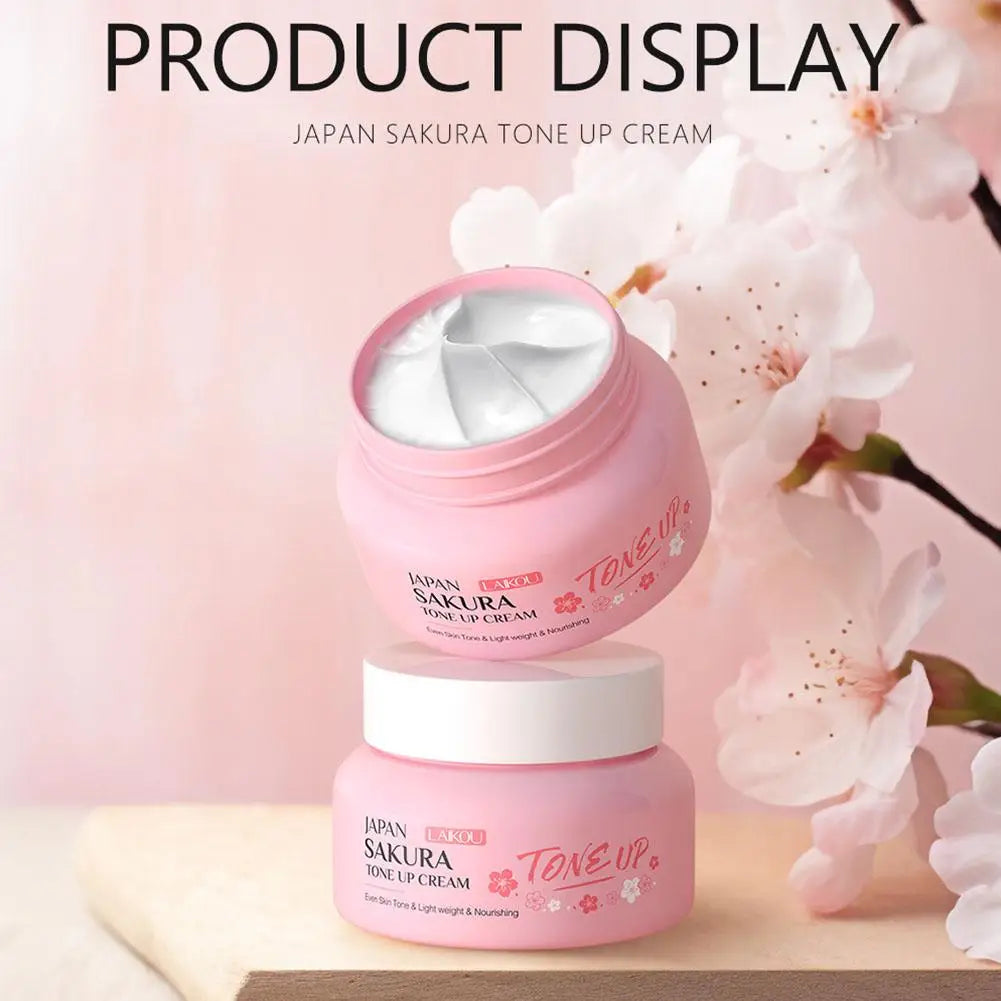 Facial Moisturizer Tone-up Face Cream,Sakura Essence Glow Moisturizer Hydrating Smooth Dry Skin Nourishing Skin Care 60g Peaceful Pleasures Health and Wellness