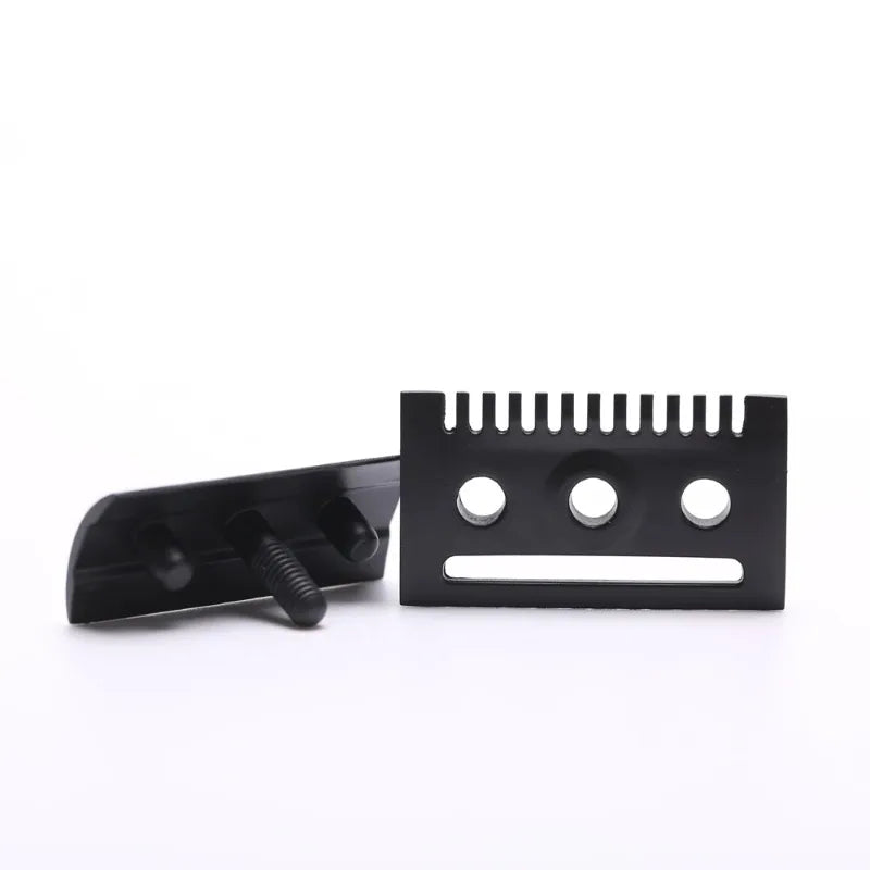 YAQI Matte A Dual Comb Dual Aggression Level Mens Double Edge Razor Head In Black Retro Advanced High Quality Shaving Razor Head Peaceful Pleasures Health and Wellness