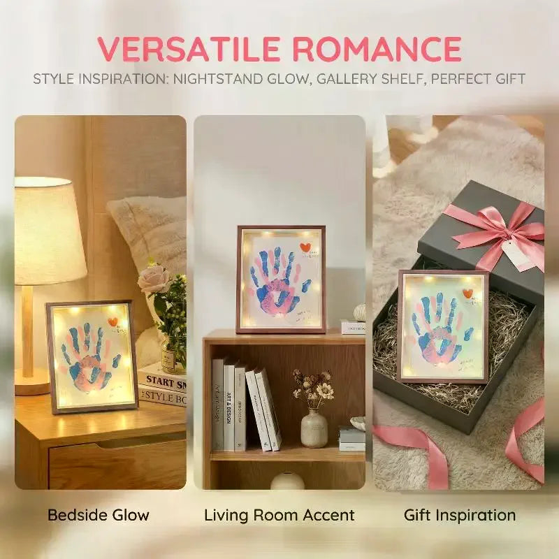 DIY Couple Handprint Shadow Box Frame | 12-Color Paint Gift Set