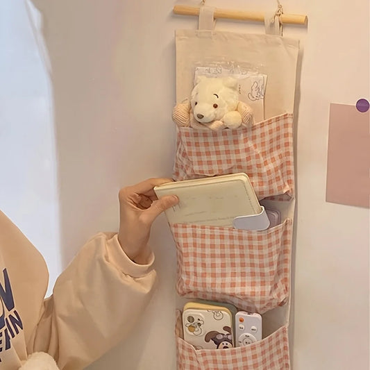 Four Seasons Storage Bag Dormitory Cute Hanging Door Wall Multi Layer Miscellaneous Hanging Bag Wall Hanging Fabric Storage Bag Peaceful Pleasures Health and Wellness