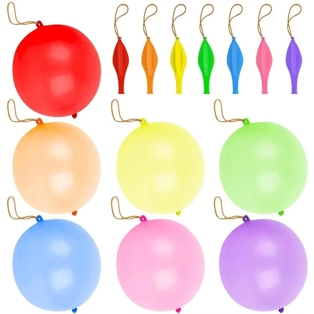 10Pcs Punch Balloons with Rubber Band 18inch Thicken Fun Ballon Birthday Party Baby Shower Kids Daily Games Wedding Decoration Peaceful Pleasures Health and Wellness